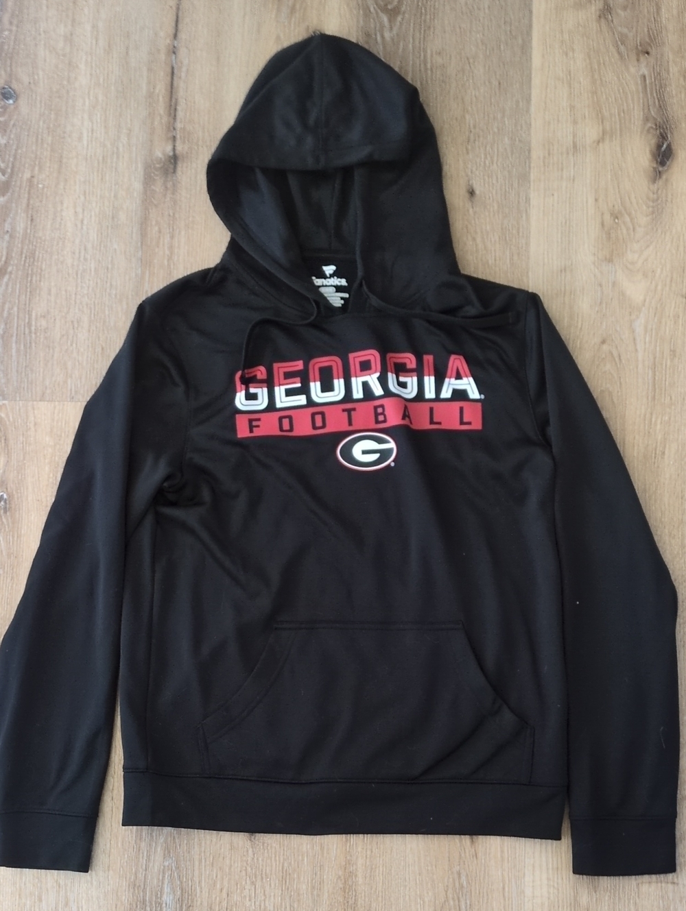 Fanatics Black Georgia Football Pullover Hoodie with Red & White Logo